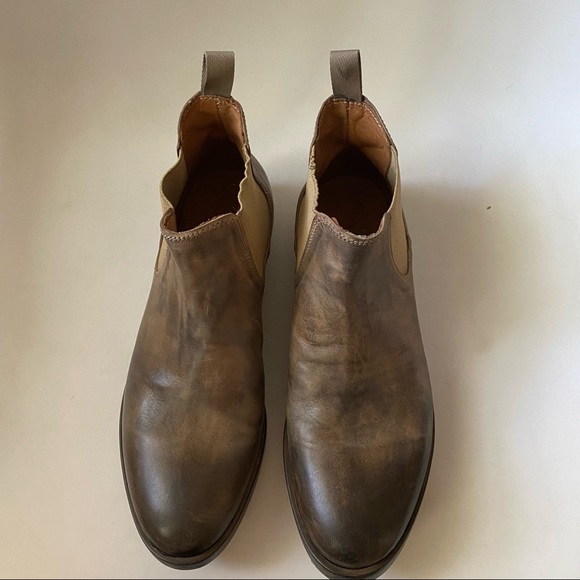 Shoto • Leather Ankle Boots Taupe Tamponato Sz 37 Made In Italy New In Box - Picture 16 of 16